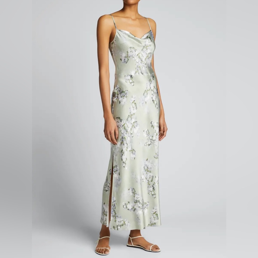 Vince Hazy Blossom Cowl Neck Slip Dress